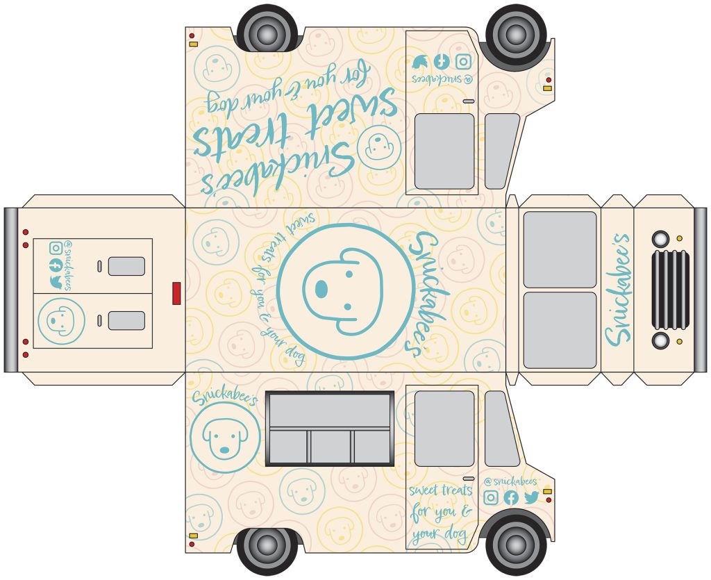 A student's work: 2D model deisgn for food truck project, AR 441 Art Direction I